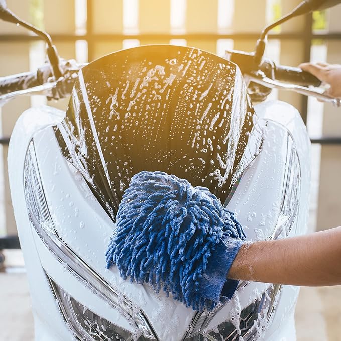 6 Pcs Microfiber Dusting Mitt Gloves Microfiber Washable Dusting Gloves Car Wash Mitt for Leaf Cleaning Plant