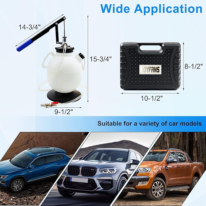JoyFans 7.5 Liter Manual Transmission Fluid Pump, ATF Refill Fill System Dispenser Kit, Portable Automatic Oil Transfer Change Filling Tool with 15PCS ATF Adapters on Most Vehicles Cars