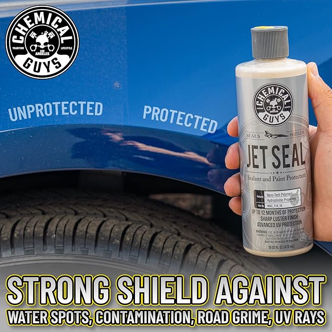 Chemical Guys JetSeal Anti-Corrosion Sealant & Paint Protectant - Advanced Paint Sealant for Cars, Trucks, Motorcycles, SUVs & RVs, Provides Durable Protection & High Gloss Finish, 16 oz