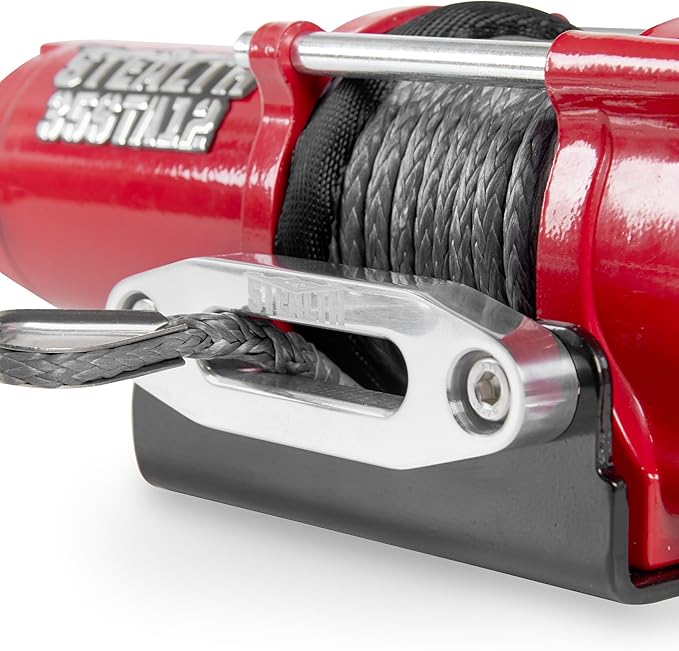 Stealth Winches 3500 lb 12V Electric Winch for ATV UTV Jeep Truck Trailer Car Towing Vehicle Recovery, Heavy Duty Off Road Winch with Remote Kit, Synthetic Rope, Hawse Fairlead & Mounting Plate