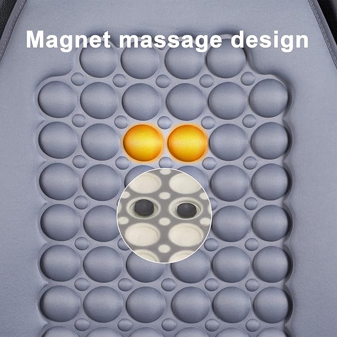 FREMONT AUTO Car Seat Cover Breathable Seat Protector- Made with Premium Polyester Fiber and Massage Magnet Bubble Cushion -Adjustable for Cars Truck SUV Vans, Airbag Compatible (Gray 1PC)