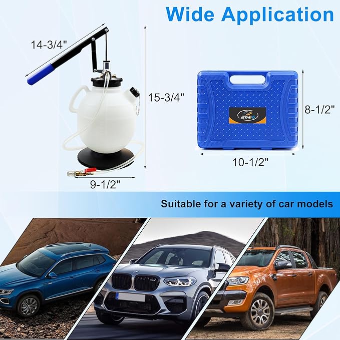 JoyFans 7.5 Liter Manual Transmission Fluid Pump, ATF Refill Fill System Dispenser Kit, Portable Automatic Oil Transfer Change Filling Tool with 15PCS ATF Adapters on Most Vehicles Cars