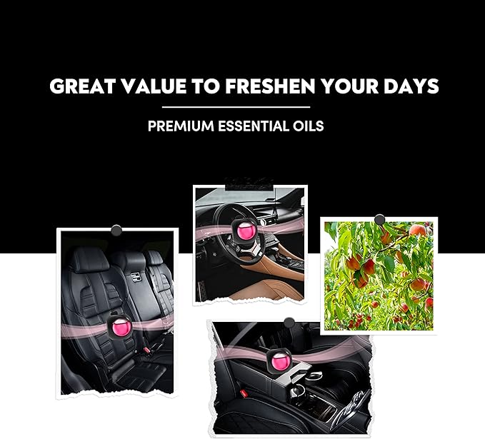 Car Air Freshener Vent Clips, 8PK, 6 Peach, 2 New Car Scent, Fresheners for Men Women, Up to 240 Days, Long Lasting Air Freshener, Odor Eliminator
