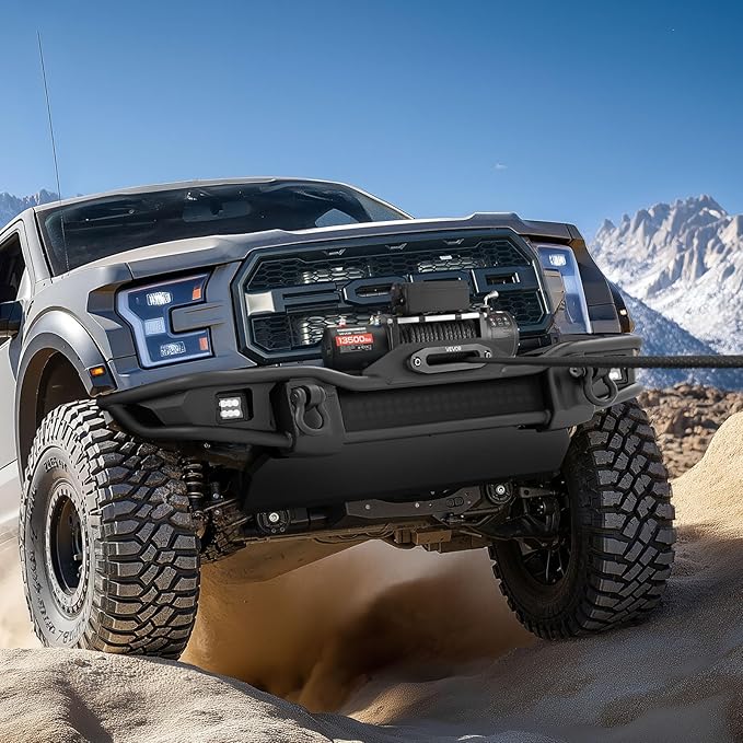 VEVOR Electric Winch, 13500 lbs Load Capacity, 12V DC Truck Winch with Φ3/8 in x 85 ft Synthetic Rope, Wireless & Wired Remote Control, IP55 Waterproof for Towing Off-Road SUV Jeep Trailer Boat