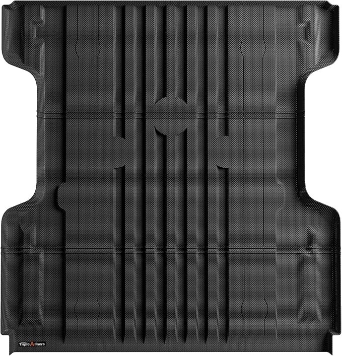 TripleAliners Truck Bed Mat Compatible with 2004-2024 Nissan Titan Accessories 5.5FT(Won't Fit Equipped Truck Bed Storage)Perfectly Flush All Weather Protection TPE Heavy Duty Pickup Car Bed Cargo Mat