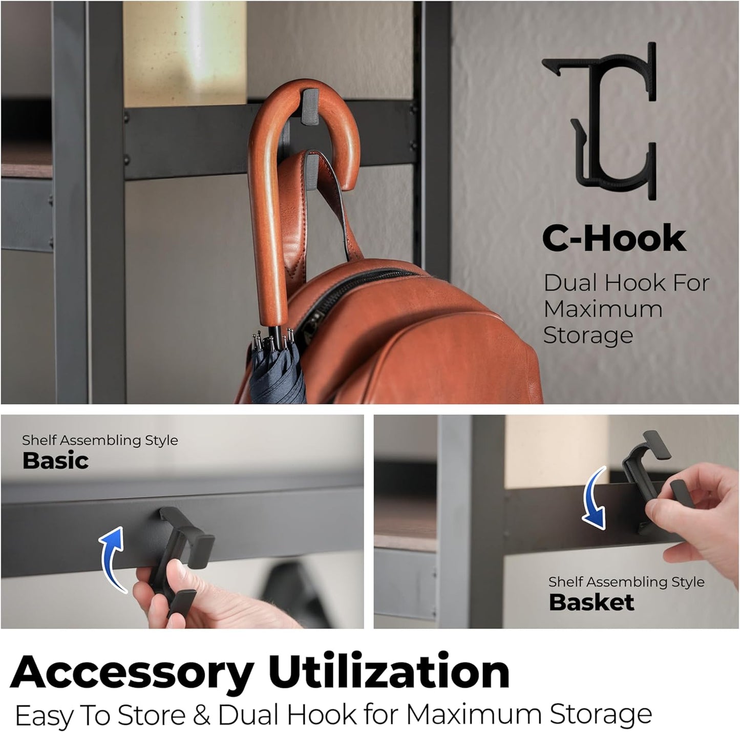 HOMEDANT House 5-Tier Metal Rolling Cart Shelf Rack Casters Heavy Duty Laminated Wheel Shelving Unit Adjustable Utility Storage Shelves Organizer Shelf Kitchen Garage 36.2" W x 16.5" D x 69.5" H 1Pack