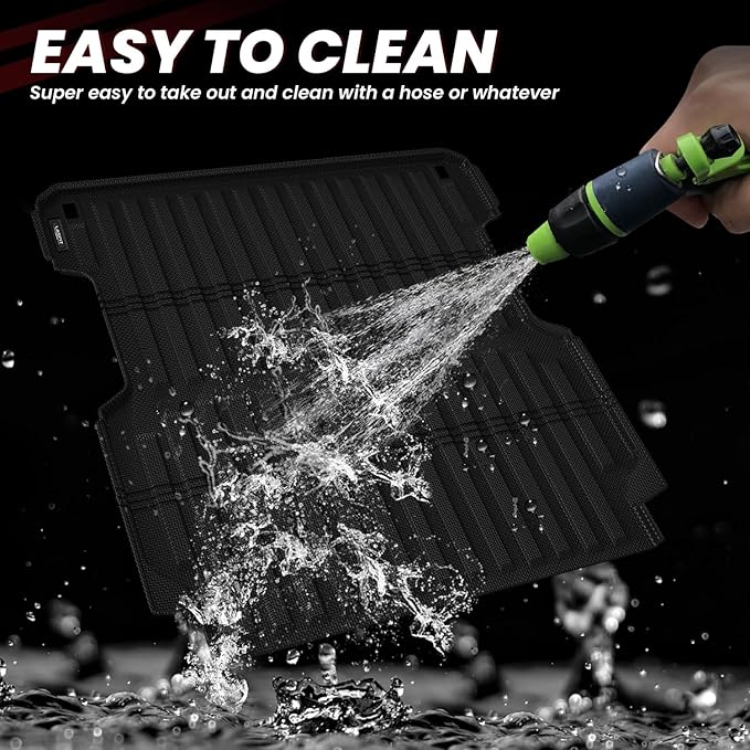 LASFIT Truck Bed Mat for Honda Ridgeline 2026 2025 2024 2023 2022 2021 2020 2019 2018 2017 5.3FT (64.0 in) Bed Mat, TPE All Weather Custom Fit Truck Cargo Bed Liner, Black