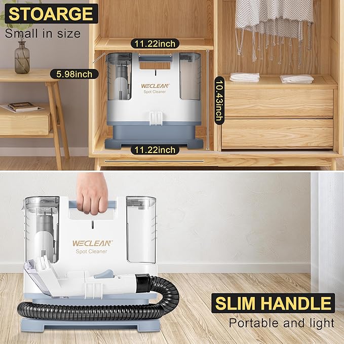WECLEAN C1 Portable Extractor for Couch and Carpet Cleaner Upholstery Cleaner for Deep Cleaning