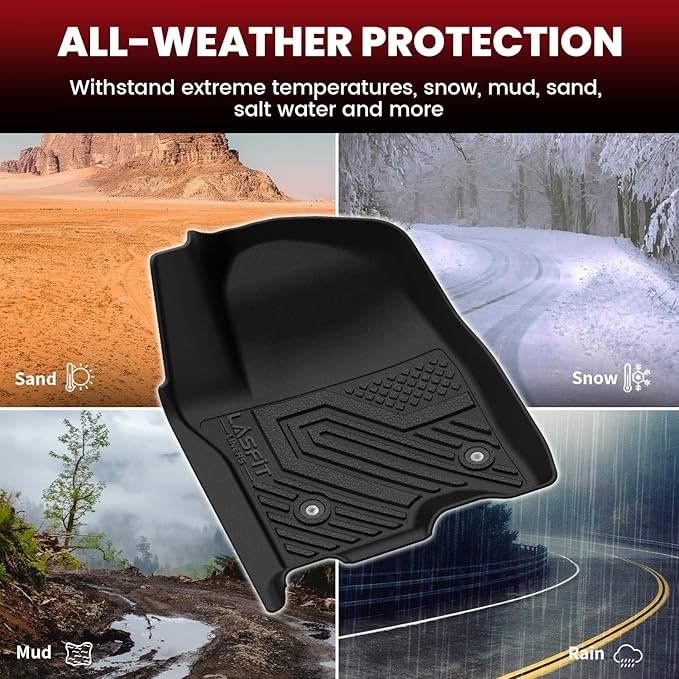 LASFIT Floor Mats 2021-2026 & Only 8 Seats (Not for 7/9 Seats) for Chevrolet Chevy Suburban/GMC Yukon XL (Only Yukon XL, Not Fit Yukon)/Cadillac Escalade ESV (Only Escalade ESV, Not Fit Escalade)