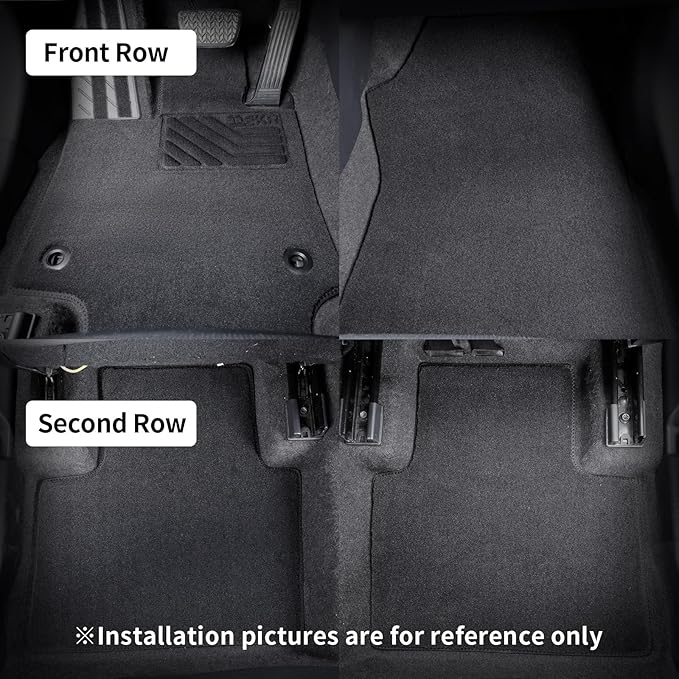 EKR Custom Fit Carpet Floor Mats for Toyota RAV4 2019-2024 2025 (Hybrid Only),0.5 Inch Thickness Rugs, Premium All Weather Anti-Slip Waterproof Floor Liners (Black Quick-Dry Blanket)