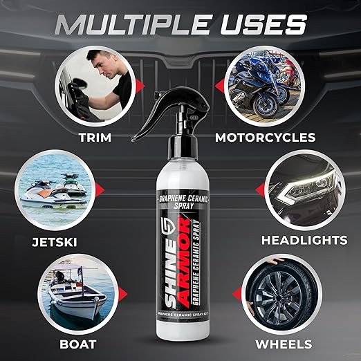 Graphene Ceramic Coating for Cars | Next Gen Car Wax Spray | Protect Paint Work with Highly Concentrated Hydrophobic Ceramic Detail Top Coat for Motorbikes, Trucks and Boats