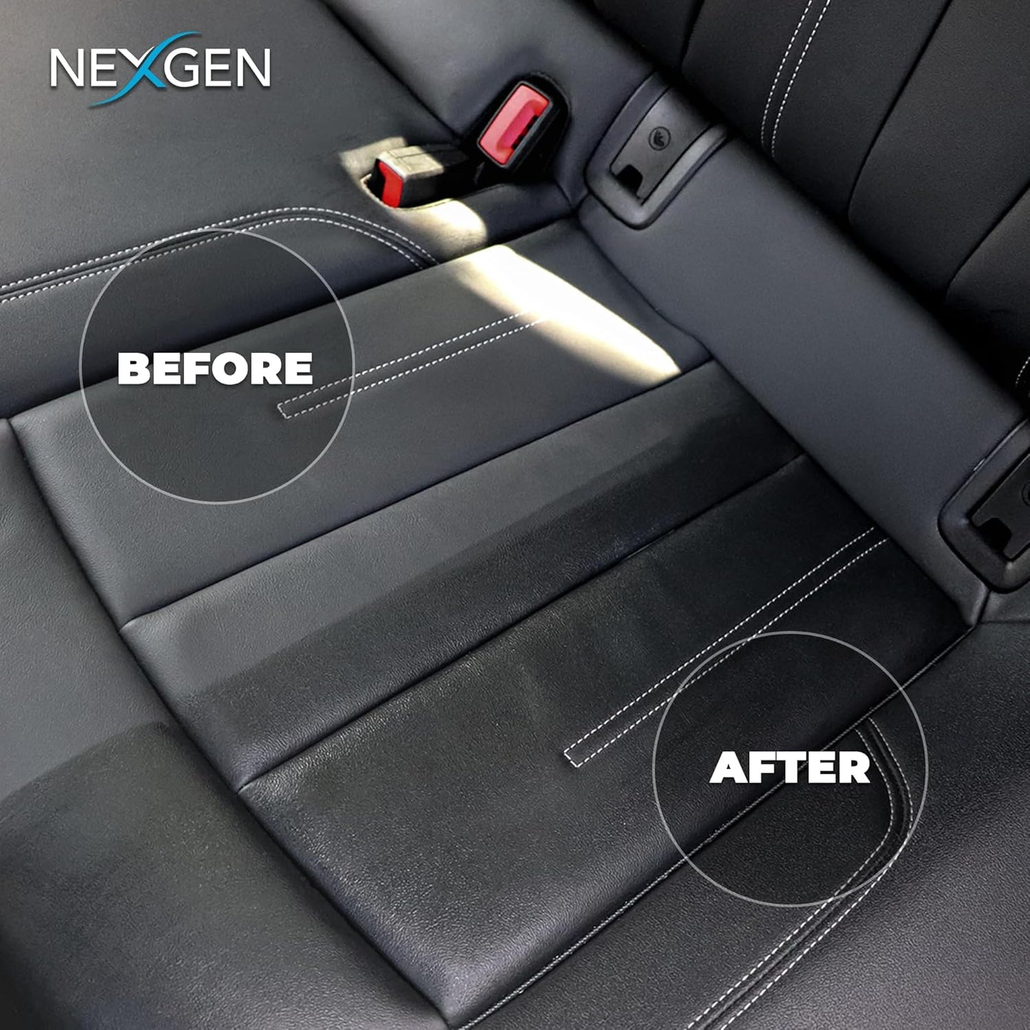Nexgen Interior Conditioner (8oz) - Non-Greasy, UV-Blocking Formula - Fresh Leather Scent - On-The-Go Car Detailing - Car Cleaning Supplies - for Car Seats, Dashboards, Door Panels, & More
