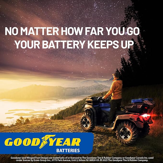Goodyear GYTZ14S - 12 Volt 13 AH, 230 CCA, Rechargeable High-Performance, Maintenance Free, SLA - AGM Battery for Motorcycle, ATV, UTV, Scooter, Snowmobile, Motorbike and more!