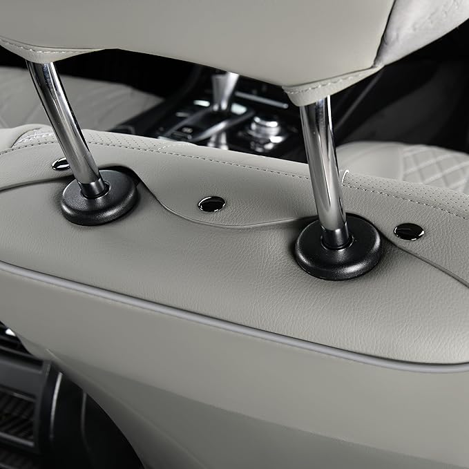 FLORICH Seat Covers, Car Seat Covers Front Seats Faux Leather Automotive Seat Covers Luxury Waterproof Car Seat Cover Protectors Universal Fit for Most Cars SUV Trucks, Gray