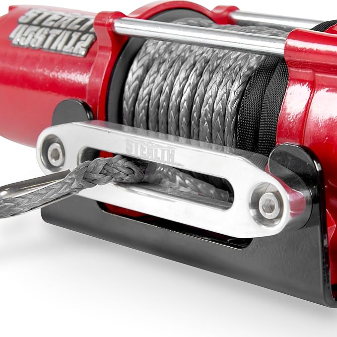 Stealth Winches 4500 lb 12V Electric Winch with Synthetic Rope & 2 Wireless Remote Kit for ATV UTV Jeep Truck Boat Trailer Car Towing Recovery, Heavy Duty Portable Off Road Winch with Mounting Plate