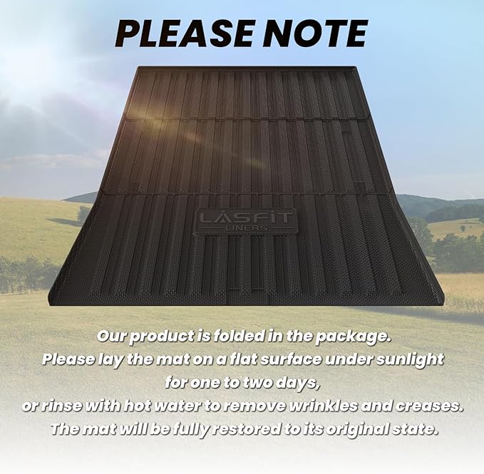 LASFIT Premium Extra Thick Truck Bed Mat for Tesla Cybertruck 2025/2024/2023 Base/Cyberbeast 6FT Car Bed Liner Cybertruck Accessories | Custom Fit TPE All Weather Pickup Rear Trunk Cargo Mat, Black