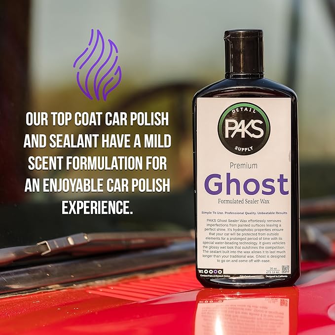 Paks Professional Grade Ghost Synthetic Sealant Auto Wax, Professional Grade Wax for Car, Long Lasting UV Protection Car Sealant Wax, 16-oz Car Paint Sealant, Finnish Enhancer Car Wax Sealant