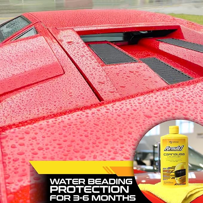 Formula 1 Carnauba Liquid Car Wax, High Gloss Shine & Protection for Auto Paint, Advanced Micropolishing to Remove Haze & Restore Vehicle Paint, 16 oz