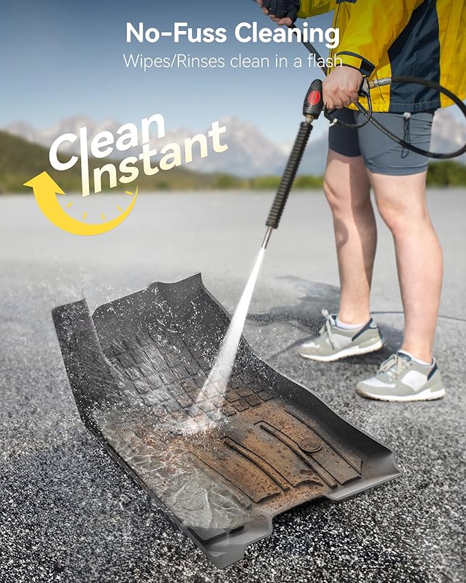 3W Floor Mats for Chevrolet Chevy Colorado/GMC Canyon Crew Cab 2023-2025 2026, All Weather TPE Custom Fit Floor Mats for Cars, 1st and 2nd Row Car Floor Mats, Black