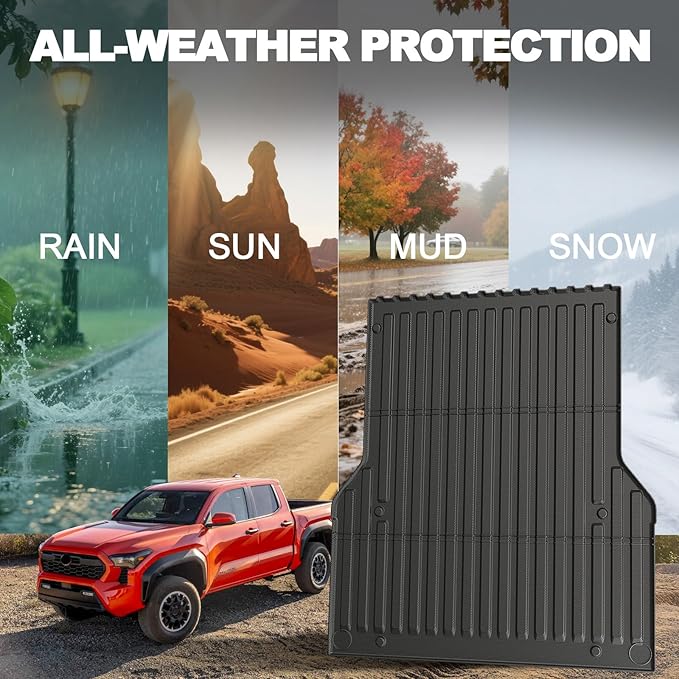 Bed Mat for Toyota Tacoma 2005-2023, All Weather Truck Bed Liner for 2023 Toyota Tacoma Accessories, 5FT TPE Cargo Liner Truck Mat