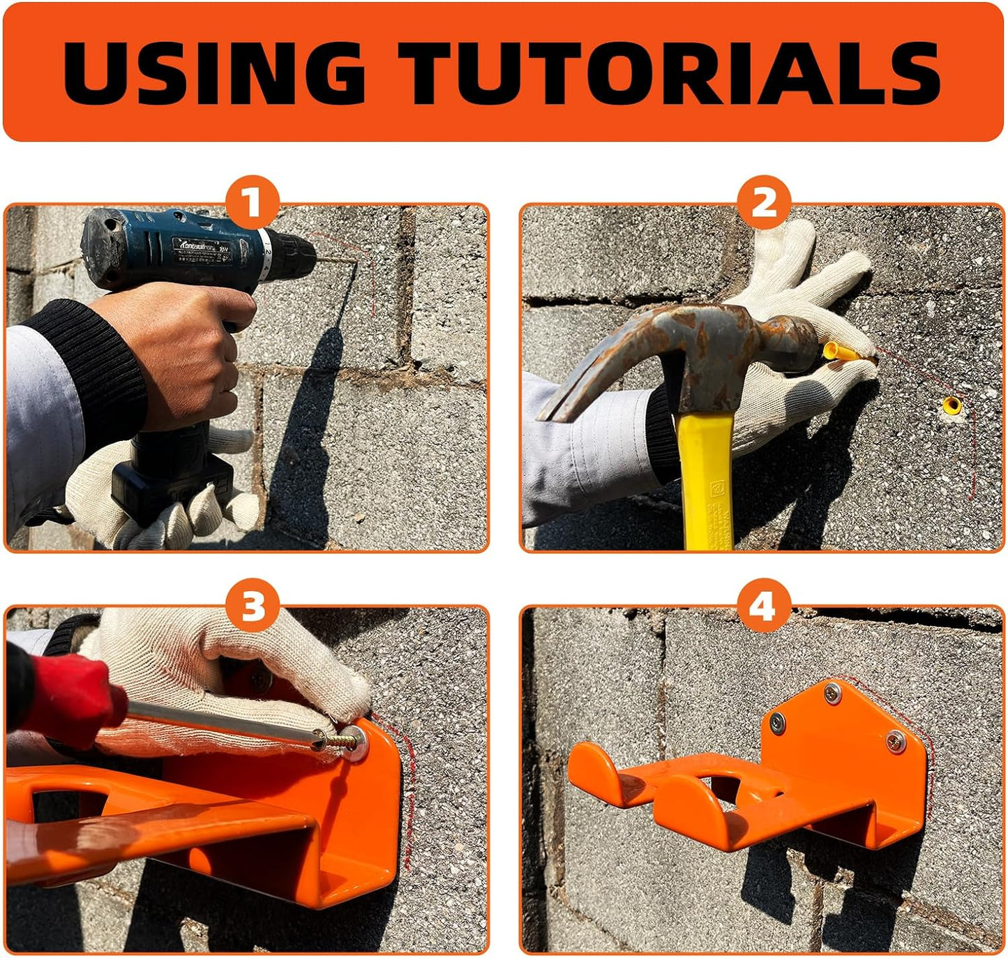 Weedeater Hanger, 3 Pack Weed Eater Hanger for Wall, Heavy Duty Weed Wacker Hooks for Garage, Garage Organization Storage Shed Organizer Mounted Trimmer Rack