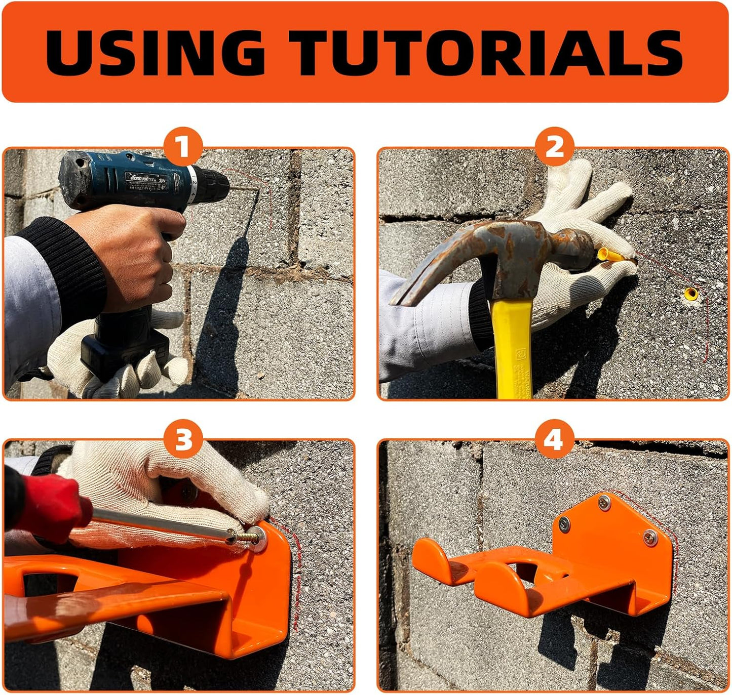 Weedeater Hanger, 2 Pack Weed Eater Hanger for Wall, Heavy Duty Weed Wacker Hooks for Garage, Garage Organization Storage Shed Organizer Mounted Trimmer Rack