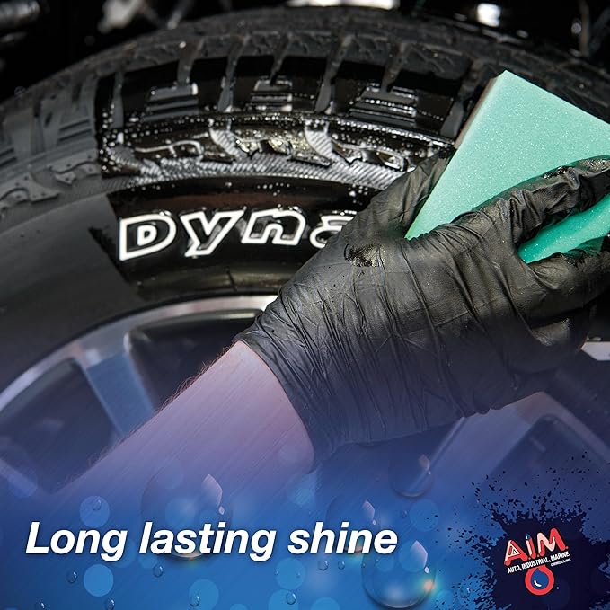 AIM Chemicals Super Gloss - Durable long lasting Tire Shine, Rubber & Vinyl Protector, Long-Lasting UV Protection, Versatile Application for Tires, Plastic Trims, Bumpers, 1 Quart