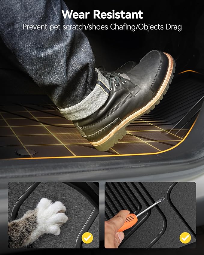 3W Floor Mats & Cargo Liner for Chevy Trax 2024 2025 2026, All Weather TPE Custom Fit Floor Mats for Cars, Car Mats Full Set for Chevy Trax Accessories, Black