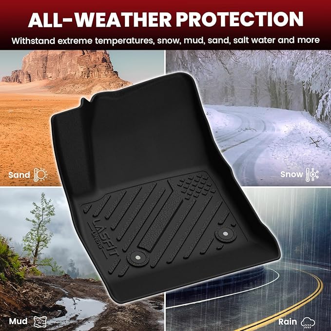 LASFIT Floor Mats for Chevrolet Cruze 2016-2020 (Not Fit 2016 Cruze Limited), All Weather TPE Custom Fit Floor Mats for Cars, 1st and 2nd Row Car Floor Mats for Cruze Accessories Black