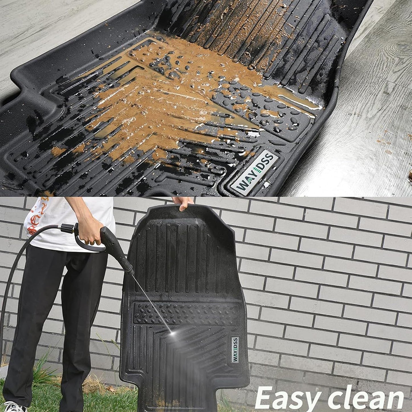 Floor mat for 2017-2024 2025 Chrysler Pacifica Gas Touring Models(Non Hybrid & Non Pinnacle Model) Cargo Mat with Backrest Protection, TPE All Weather Car Floor Liners Cargo Liners Accessories-Black