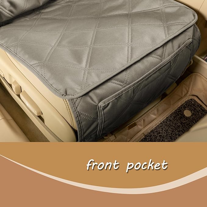 YESYEES Dog Front Seat Covers for Cars, 2 Pack Waterproof Bucket Seat Covers for Dogs with 4 Nonslip Straps, Long-Lasting Pet Car Seat Protector Universal Fit for Cars Trucks and SUVs (Khaki)