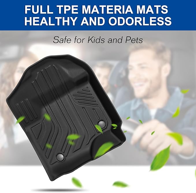 WEIZE Floor Mats for Ford F250/F350/F450 2017-2024 2025, All Weather Floor Liner Custom Fit for F250 F350 F450 Super Duty Crew Cab Rear Seat with Under Seat Fold Flat Storage 3 Pcs