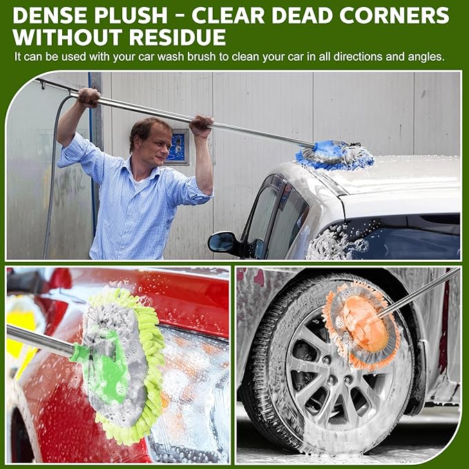 Layhit 5 Pcs Car Wash Mitt Set, Brush Not Included, Microfiber Mitt Cleaning Car Truck Washing Tools Kit RV Pickup Chenille Scratch Replacement(Multicolor)