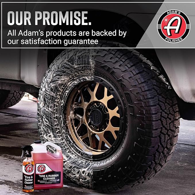 Adam's Polishes Tire & Rubber Cleaner (Gallon) - Removes Discoloration From Tires Quickly - Works Great on Tires, Plastic Trim, and Rubber Floor Mats