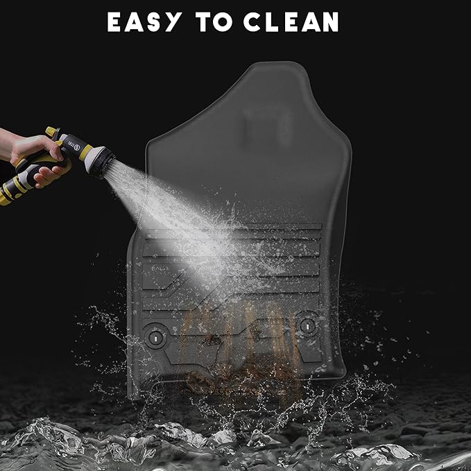 KARPAL Floor Mats for Ram 1500 DT Crew Cab 2019-2024 New Body Style (NOT Fit Classic Body), TPE All-Weather Floor Liners 1st & 2nd Row Car Mats with & w/o Underseat Storage, Ram Accessories