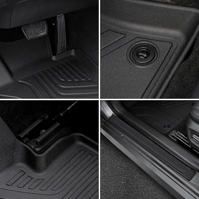 Floor Mats for 2018-2024 Toyota Camry FWD Only (Not Fit Hybrid or AWD), Rubber All Weather Protection Interior Floor Liners Door Sill Guards for Toyota Camry L/LE/SE/TRD/XLE/XSE Accessories