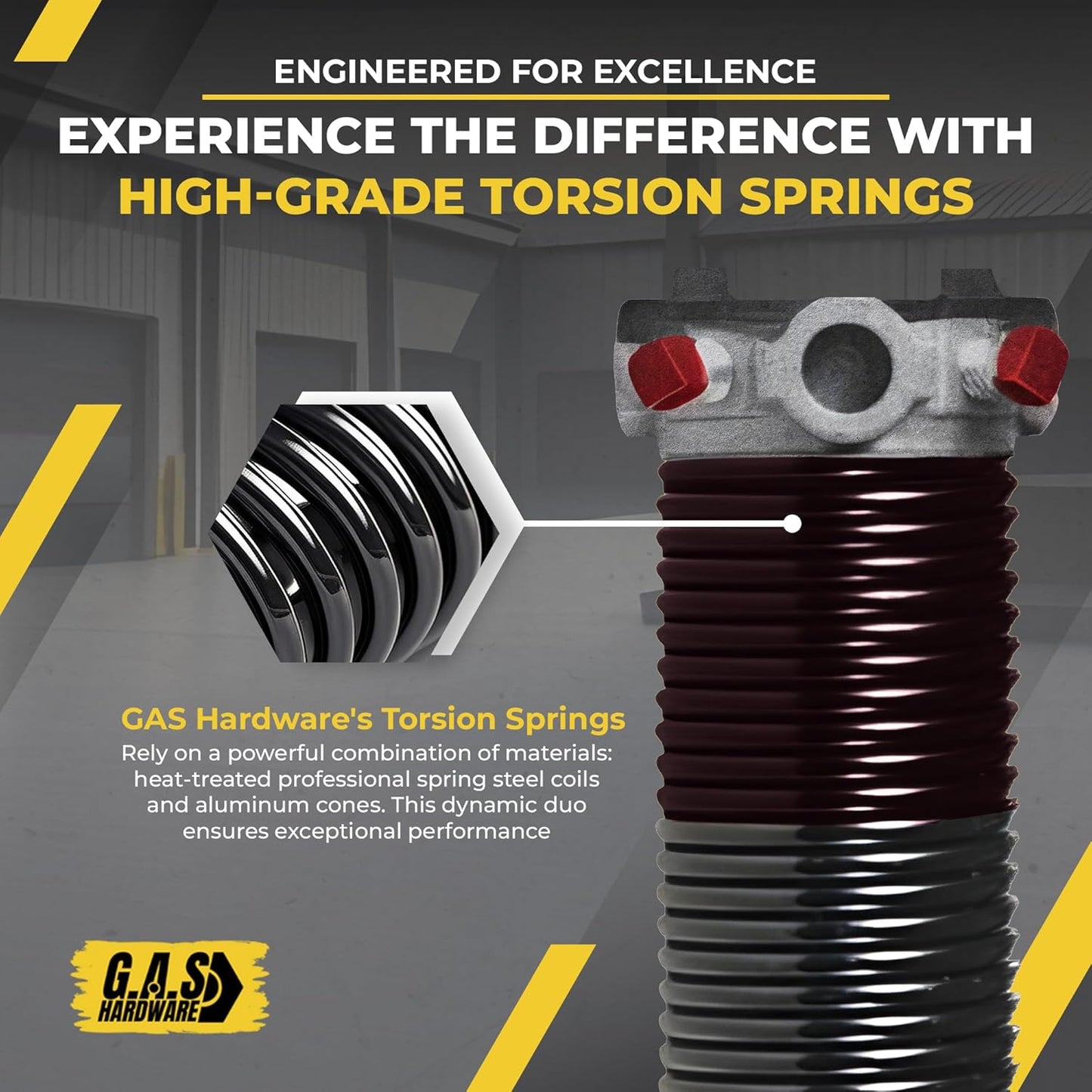 Garage Door Torsion Spring 234x1.75x29 Includes 1” Steel Bearing, Non-Slip Gloves, and Winding Bars for Left and Right Side of Garage Door Precision E-Coating 5-Year Warranty Min. 30,000 Cycles (Pair)