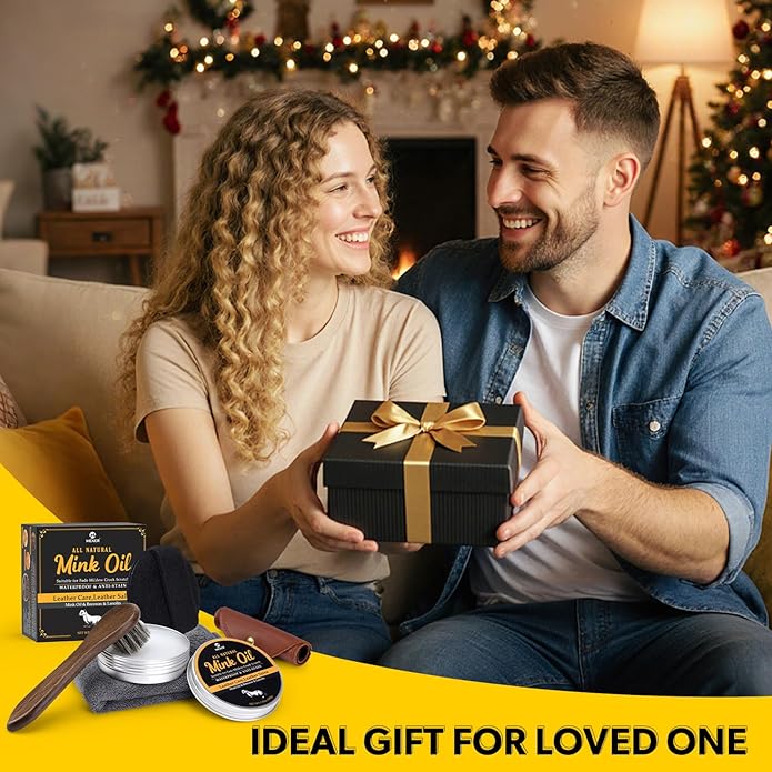 MEKER Mink Oil for Leather Boots, Leather Conditioner and Cleaner 3.52 oz-All-Natural Waterproof Soften and Restore Shoes