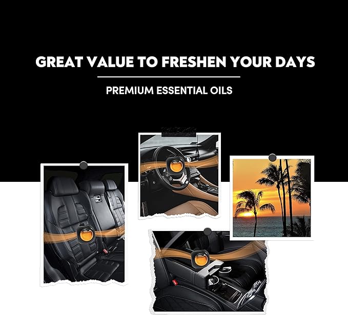 Car Air Freshener Vent Clips, 8 PK, 6 Hawaiian, 2 New Car, Car Fresheners for Men Women, Up to 240 Days, Natural Odor Eliminator