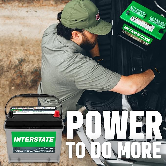 Interstate Batteries Automotive Battery 12V 55Ah (Group Size 35) 650CCA SLI AGM Auto Battery Replacement for Cars, SUVs, Sedans, Trucks (MTX-35)