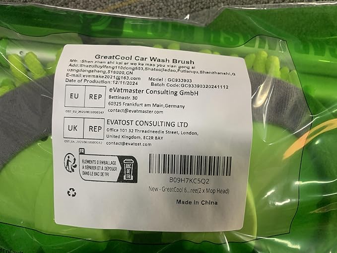 62" Car Wash Brush Mop Kit with Long Handle, 2 in 1 Chenille Microfiber Sponge Mitt Cleaning Detailing Duster for Washing Cars Truck SUV RV Caravans and Household(2 x Mop Head)