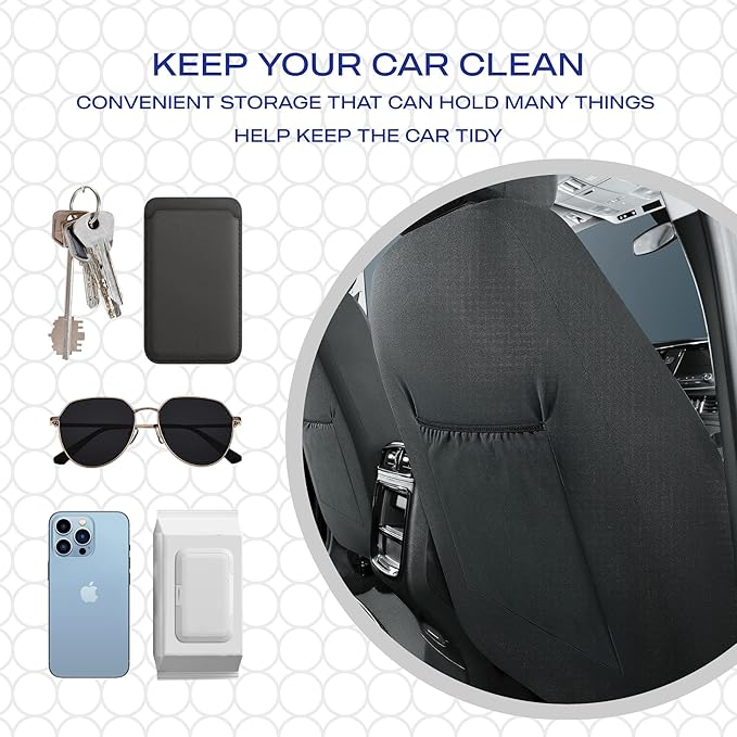 Skechers Memory Foam Seat Covers,Thick Cool Touch Fabric Car Seat Covers,Car Seat Cover Full Set,Airbag Compatible,Automotive Comfort Protection for Most Cars,Vans,Trucks,SUV,Red