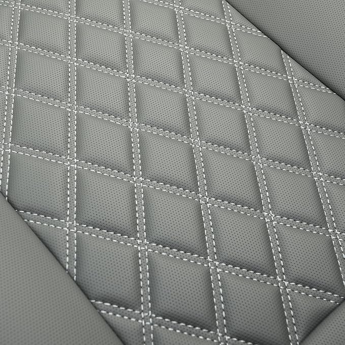 1 Pack Leather Front Car Seat Covers,Bottom Seat Covers for Cars,Driver Car Seat Cushion Cover,Luxury Seat Protectors,Waterproof,Full Wrap,for Most Vehicles,Sedan,Truck,SUV(Grey)