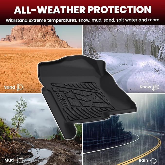 LASFIT Floor Mats for Chevy Silverado/GMC Sierra 1500 2500/2500 HD 1999-2007, 3500HD 2001-2007(2007 Fit Classic Body Only) Crew Cab, Suburban/Yukon XL/Escalade ESV (2nd Row Bench Seat Only) 2000-2006