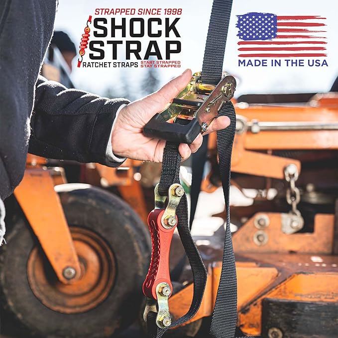 Ratchet Strap, 9' x 2" Shock Absorbing Heavy Duty Tie downs for Cargo, 2,000 LB WLL / 6,000 LB Break Strength, 4-Pack