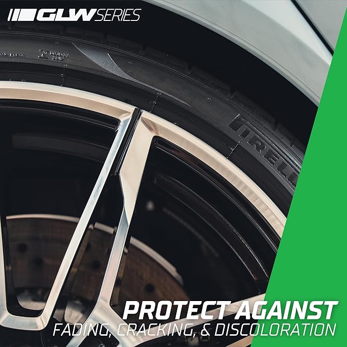 3D GLW Series SiO2 Ceramic Matte Tire Shine | Deep Matte Finish Tire Protectant | Hydrophobic & UV Resistant | Anti-Fade, No Sling | Pro Car Detailing |16 oz