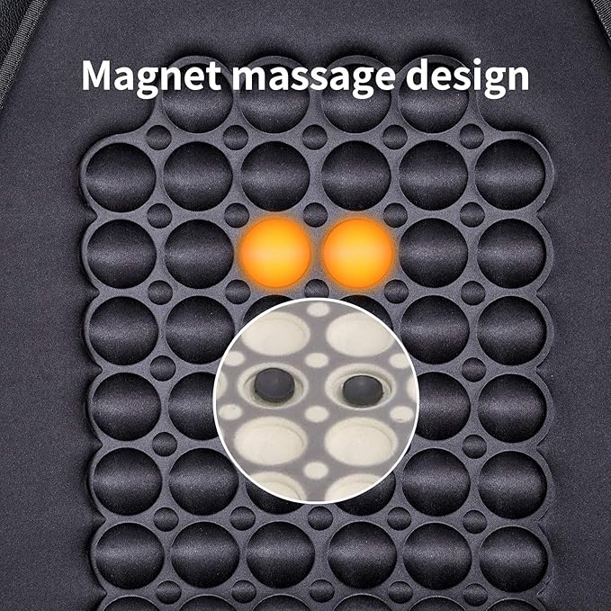 FREMONT AUTO Car Seat Cover Breathable Seat Protector- Made with Premium Polyester and Massage Magnet Bubble Cushion - Adjustable for Cars Truck SUV Vans, Airbag Compatible (Black 1PC)