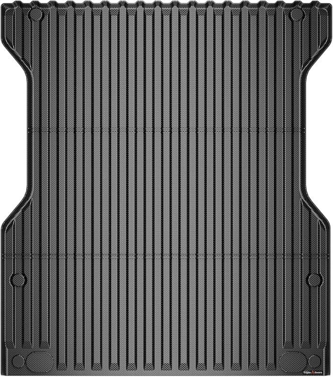 TripleAliners Truck Bed Mat Compatible with 2024 2025 2026 Toyota Tacoma Accessories 5FT Vehicle Perfectly Flush All Weather Protection TPE Heavy Duty Pickup Car Bed Cargo Mat