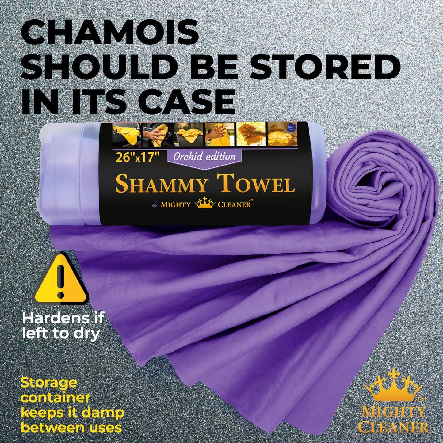 Premium Shammy Cloth for Car Drying - Super Absorbent Reusable Chamois Towel - Scratch-Free Car Drying Towel (26'x17')