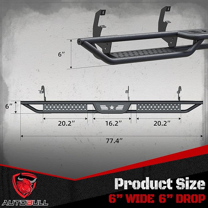 Double & Extd Cab Running Boards Side Steps Compatible with 2019-2025 Chevy Silverado/GMC Sierra 1500 (Excl 19 Ld/Lt, 2020-2025 Chevrolet Silverado/GMC Sierra 2500HD 3500HD Double Cab & Extd Cab